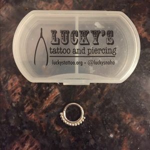 White gold septum ring